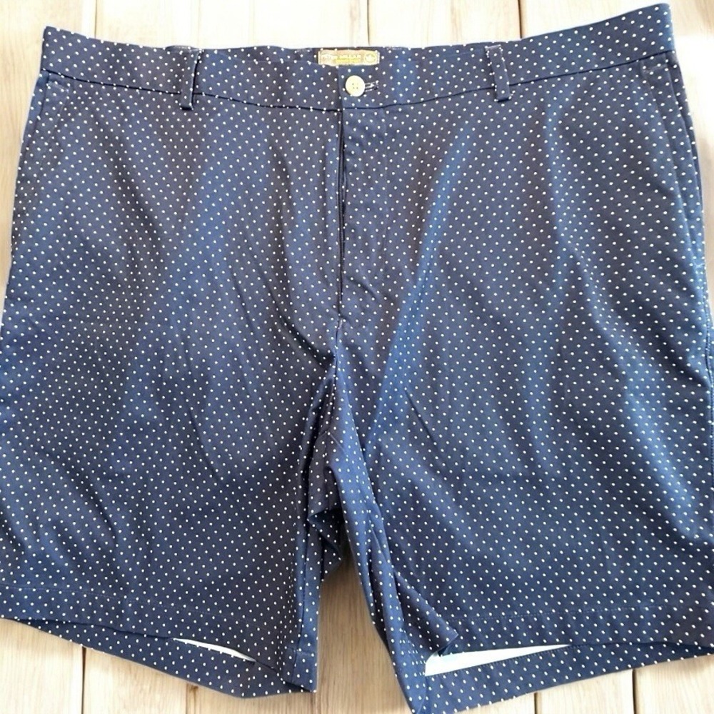 Mens Peter Millar Crown Sport Preppy Chino Golf Shorts Dot Print Blue Casual 40